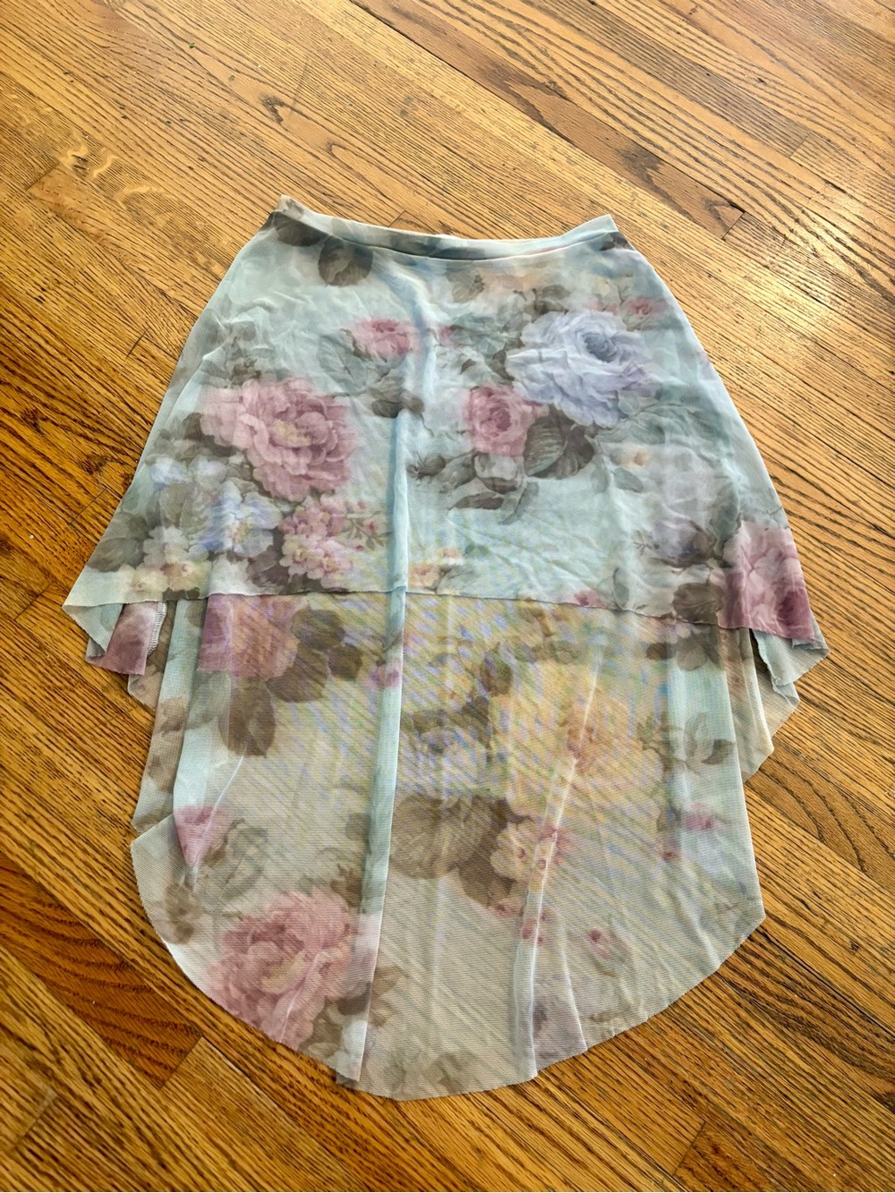 Eleve Dancewear Floral Mesh High Low Skirt